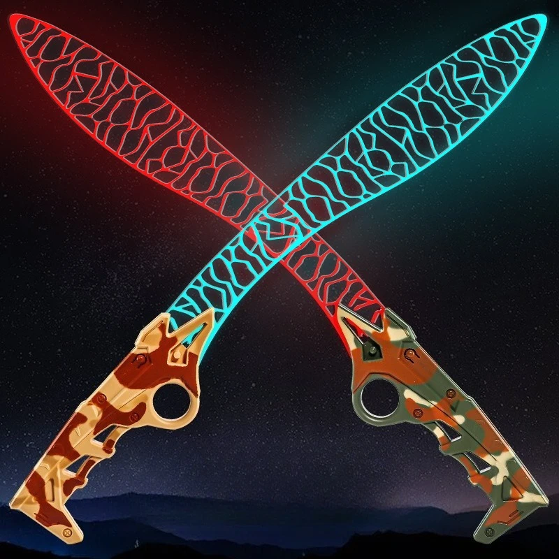 Game Peripheral Nepal Rainbow Glowing Knife Acrylic Glow Glasses Luminous Toy Knifes Creative weapons Model Ornament Boy Gift