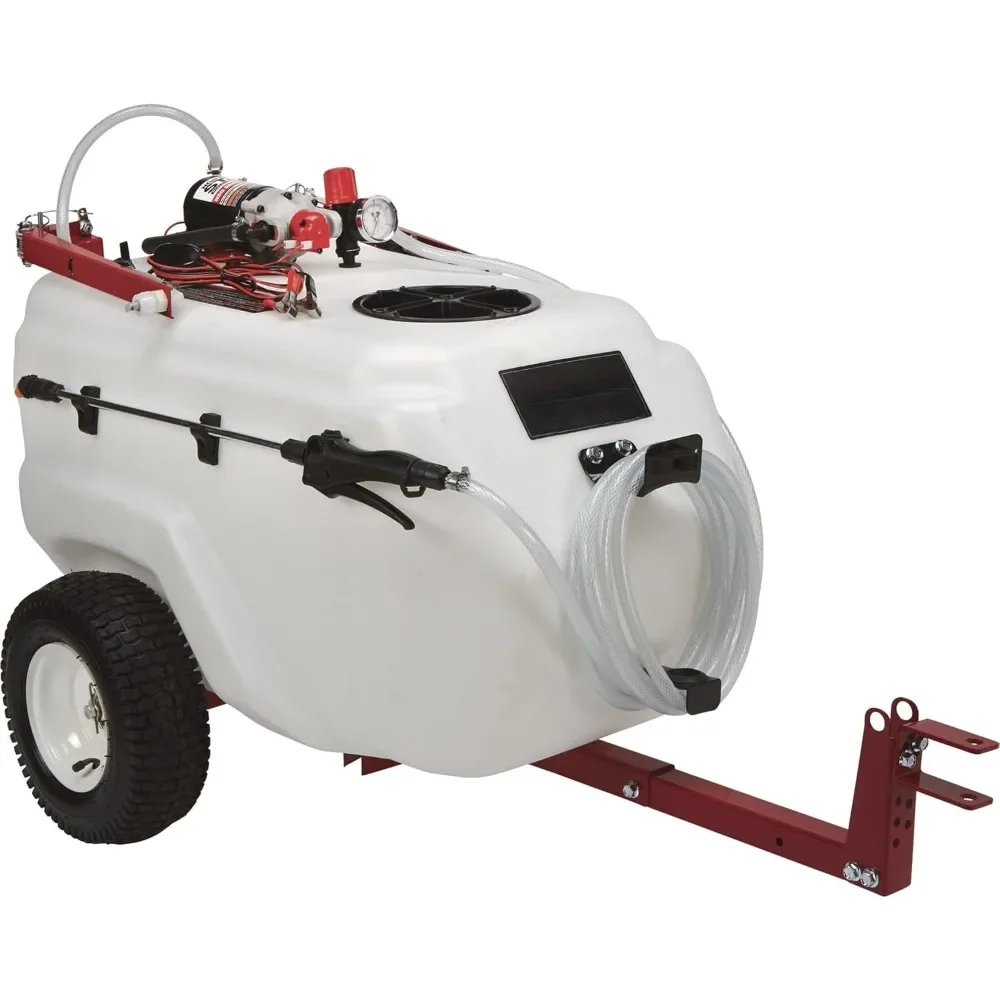 Tow-Behind Trailer Boom Broadcast and Spot Sprayer - 31-Gallon Capacity, 2.2 GPM, 12 Volt DC