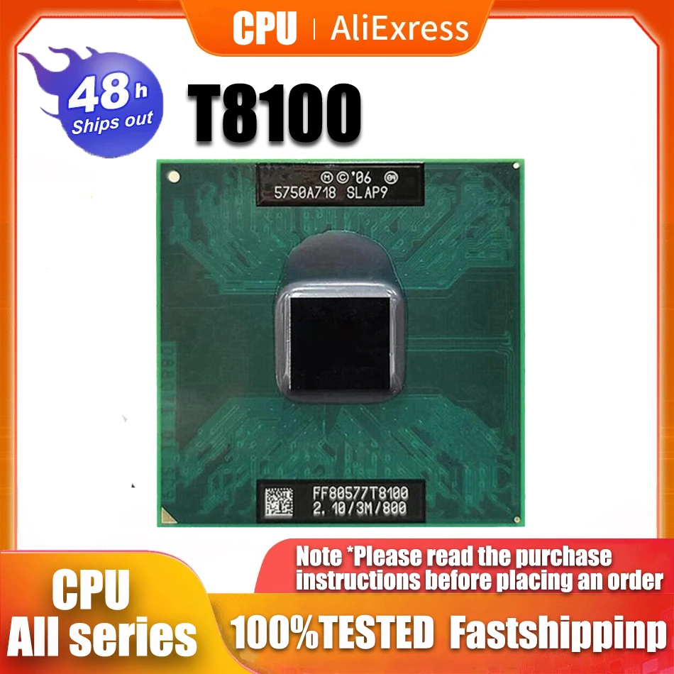 Core 2 Duo T8100 2.1GHz 3M 800 Dual Notebook processors Laptop CPU Socket PGA 478 pin Computer Original