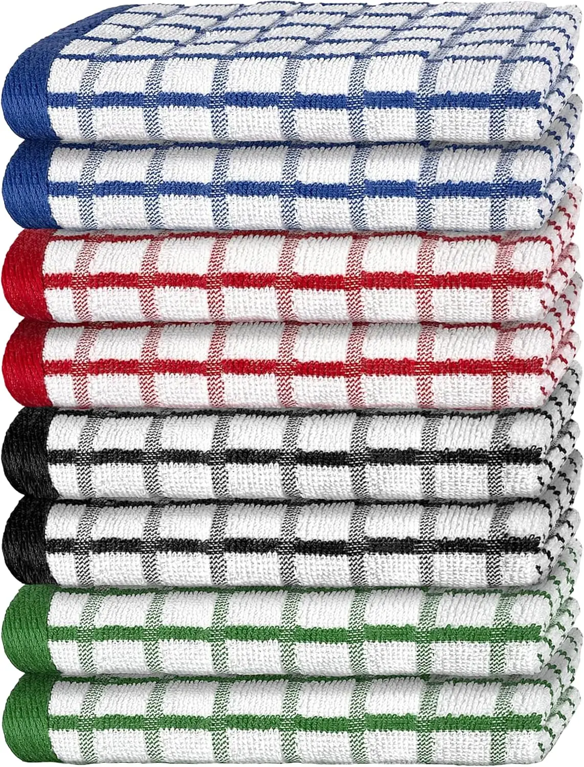

Премиальные хлопковые кухонные полотенца, набор из 8 штук, ультра-впитывающие, с петлей для подвешивания, разноцветные