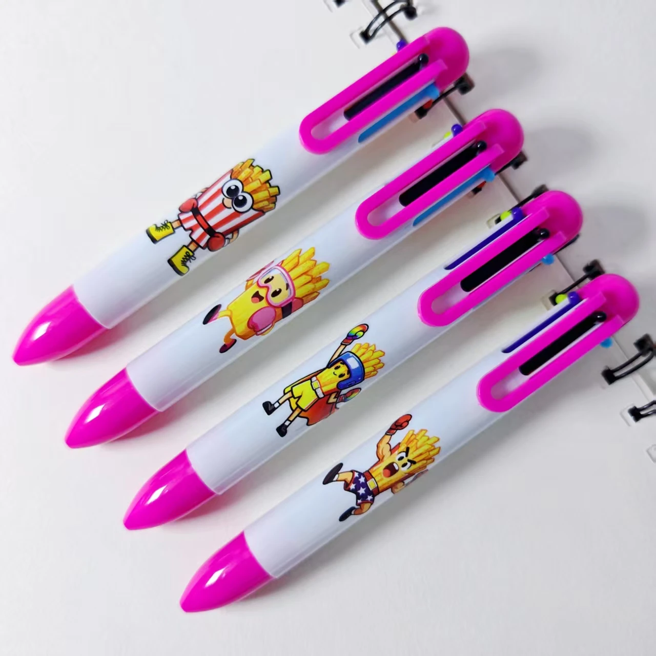 5PCS/9PCS Boxing French Fry Man Shaped Multi Color Ballpoint Pen Daily Office Student Learning Stationery Gift Pen