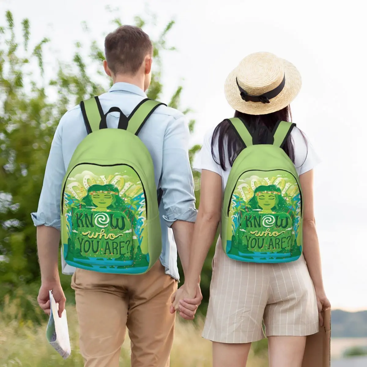 Personalizzato Moana sai chi sei zaini di tela per donna uomo impermeabile scuola College borsa stampa Bookbag