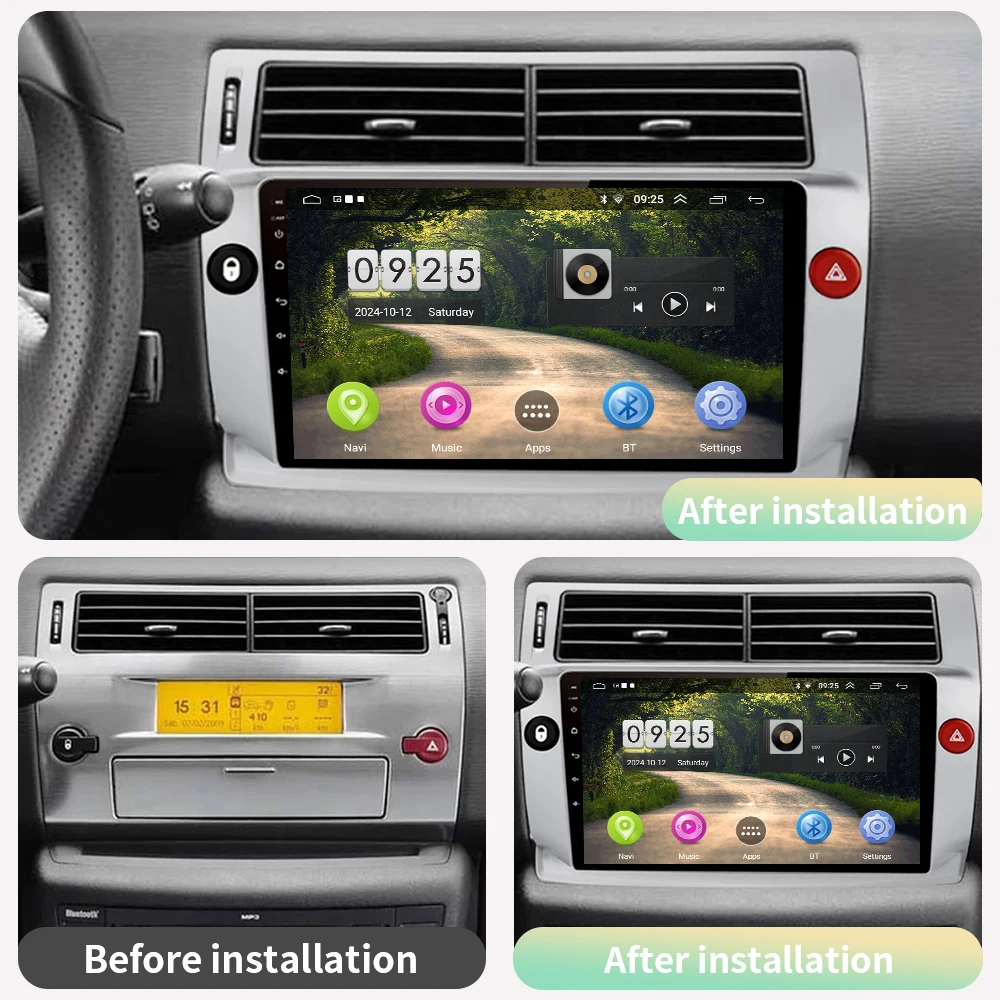 Android 13 For Citroen C4 C-Triomphe Quatre 2004-2014 Car Radio Multimedia Carplay 2Din DVD Head Unit Stereo Audio Video Player