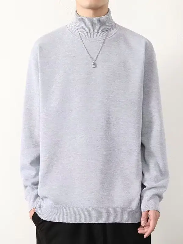 Suéter de Lana ueso con Cuello Alto para Hombre, Ropa Interior de Punto, Forro Polar, Blanco, Tejido de Terciopelo Intead...