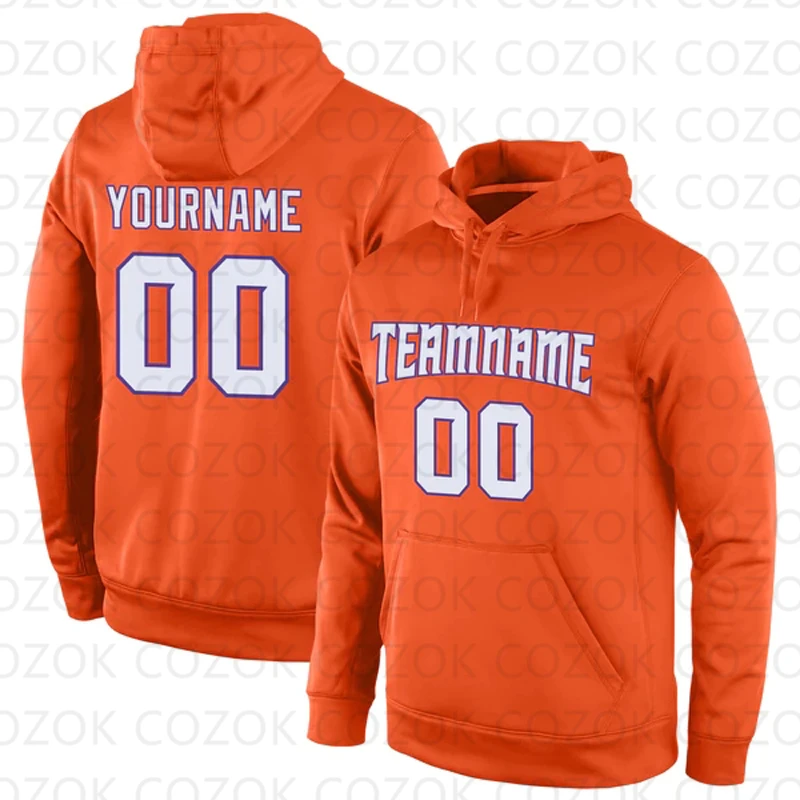 Customized Hoodies Orange Color Jersey 3D Printed  Unisex Pullovers Hoodie Casual Sweatshirts