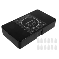 600pcs Transparent Nail Tips Press On Fake Nails Clear Artificial No Trace Almond Shaped Box Gel Extensions DIY Kit Nail