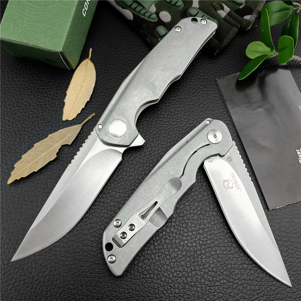 

REMEDY 3720 Ball Bearing Folding Pocket Knife Flipper Fast Opening Camping Knife Outdoor Survival Self defense edc Tools