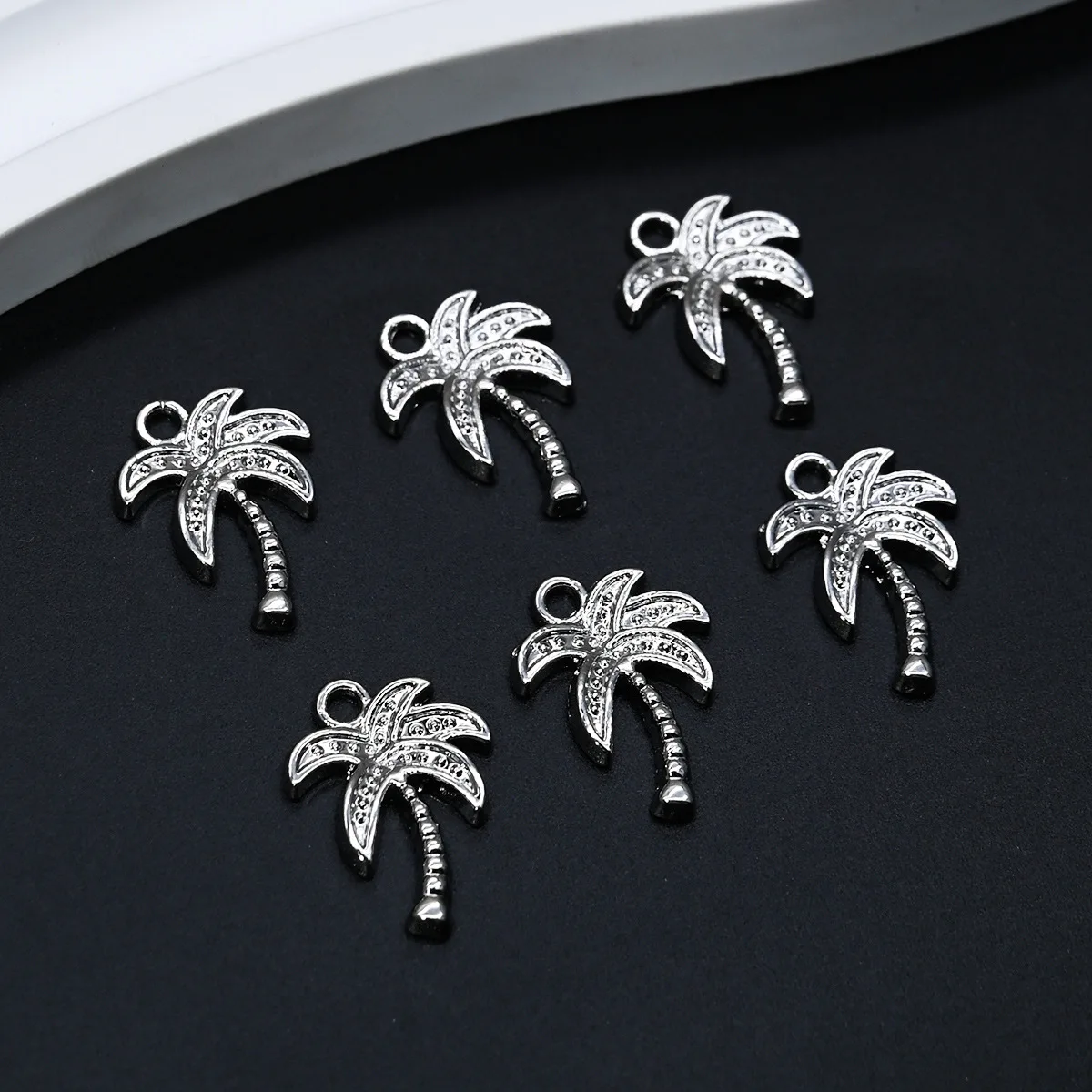 10pcs Brief Coconut Tree Brass Micro Pave Alloy Pendants Charms For Diy Necklace Bracelet Jewelry Making