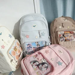 Ita Bag 2024 New Display Canvas Backpacks Women Preppy Style Five Star School Bag Sweet Cute Transparent Rucksack Bolsa Сумка