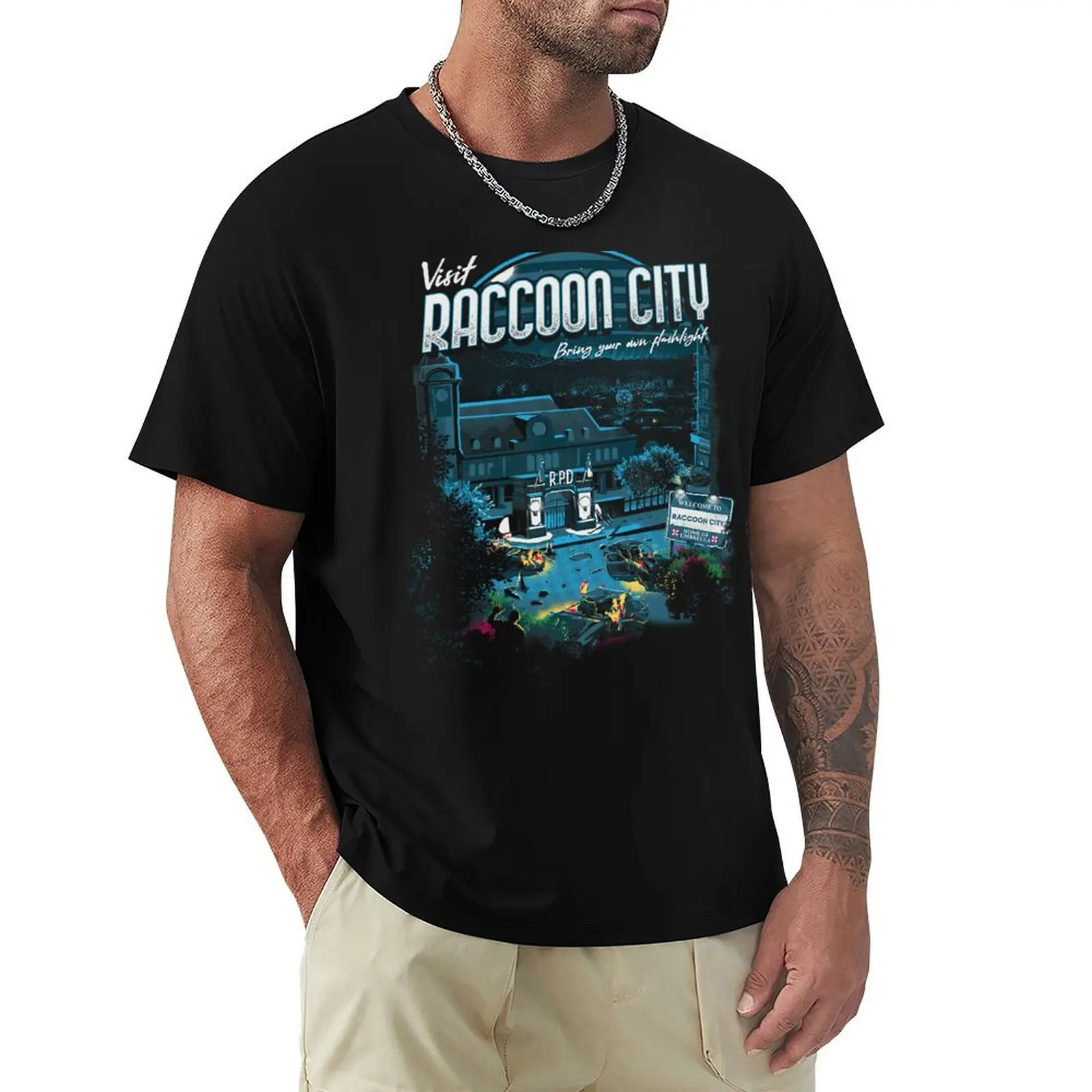 

Visit Raccoon City T-Shirt vintage graphic tee for a boy men clothing