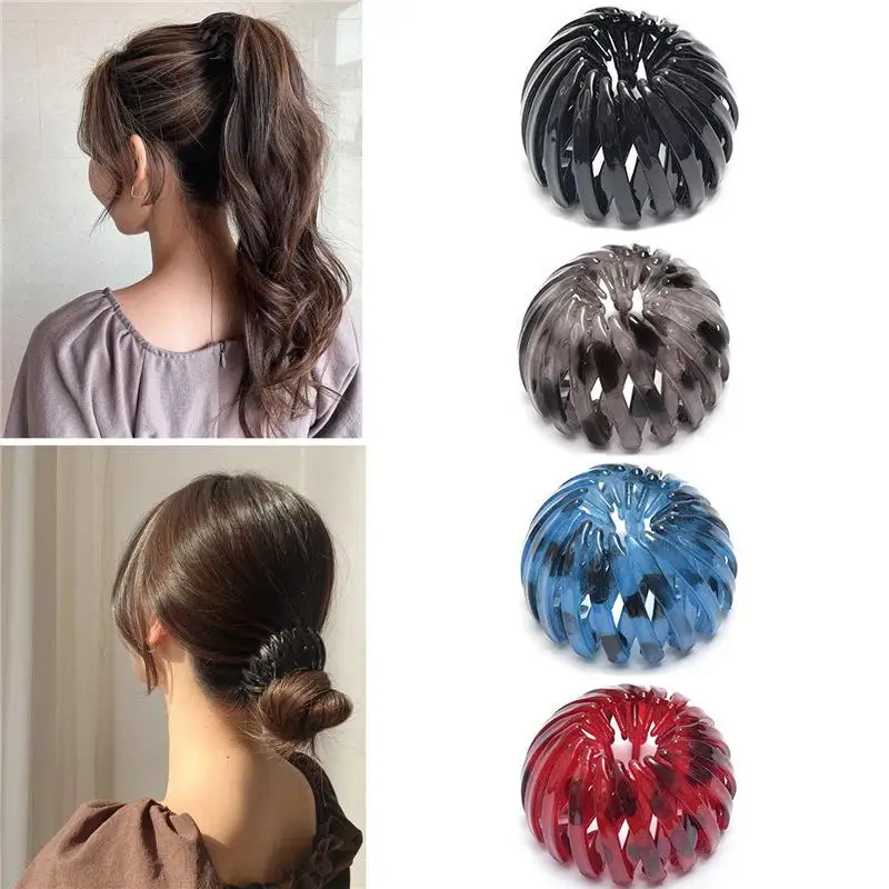 Horse Tail Buckle Bird's Nest Disc Hair God Tool Lazy Hairpin Female Fixed Meatball Head Grasp Clip Stylist Hair Ring Headpiece