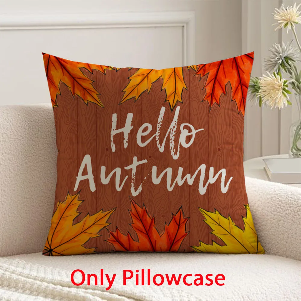 

autumn Pillow cover 45x45 cushions cove Leaf pattern decorative cushions sofa for Thanksgiving Day pillow case