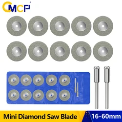 CMCP 1/5/10pcs 16-60mm Mini Diamond Saw Blade With Mandrel Abrasive Diamond Discs for Dremel Rotary Tool Mini Cutting