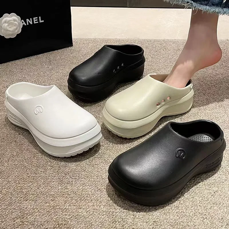 Women Chunky Platform Sandals Clogs Slippers Summer Soft Thick Sole Diy Clogs Garden Shoes Woman Non-Slip Beach Slides Sandals view 6