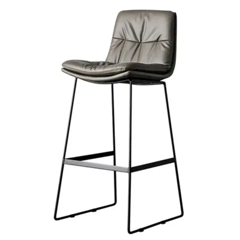 

Leather Living Room Bar Chair Nordic Style Luxur Office High Stool Coffee Shop Modern Simple Dining Chair Household Products