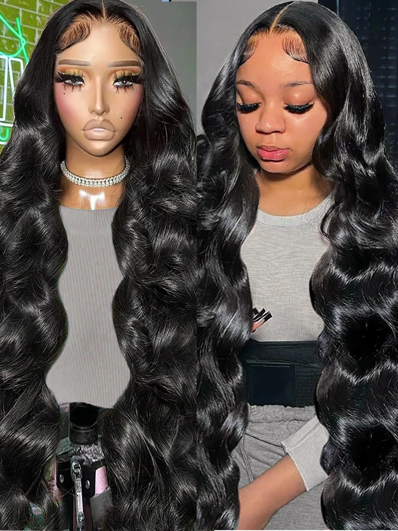 13x6 HDボディウェーブレースフロント人毛ウィッグ ボディウェーブレースフロントウィッグ 密度200% 13x6レースフロントウィッグ 生え際処理済み