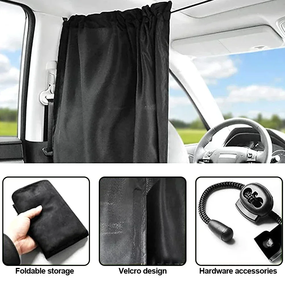 2pcs/set Car Isolation Curtain Sealed Taxi and Commercial Vehicle Air-conditioning Sunshade and Privacy Curtain for Travel