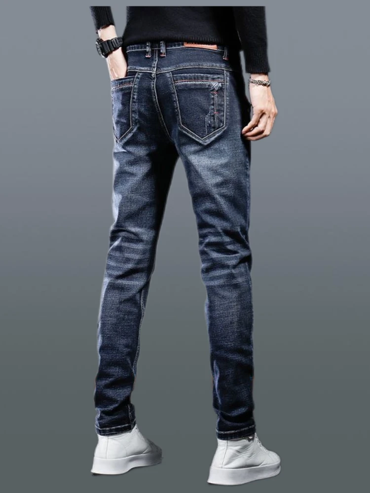 Summer New Thin Stretch Slim Fit Jeans for Men Korean Street Style Trendy Casual Versatile Long Denim Pants