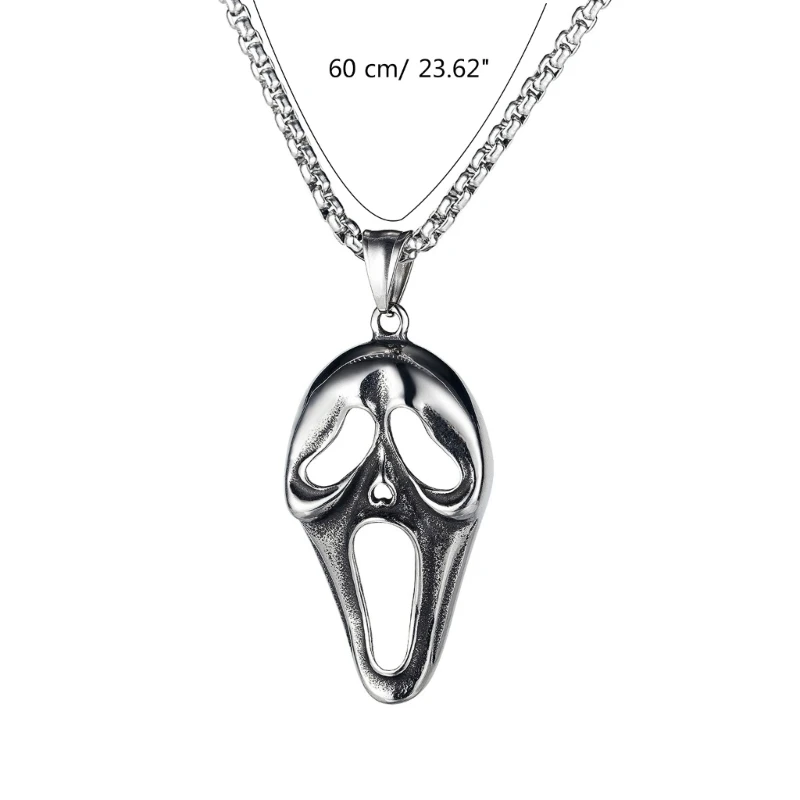 Pendant Necklaces Jewelry Pendant Necklaces Chain Choker Necklaces Screaming Skull Shaped Pendant Choker Alloy Material