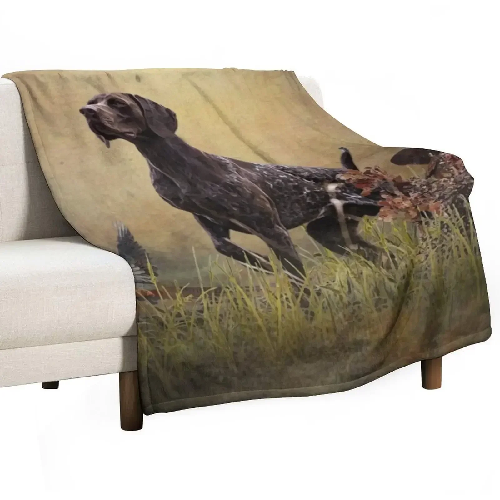 

A German Shorthaired Pointer on point Throw Blanket Soft Big Blankets For Sofas Blankets