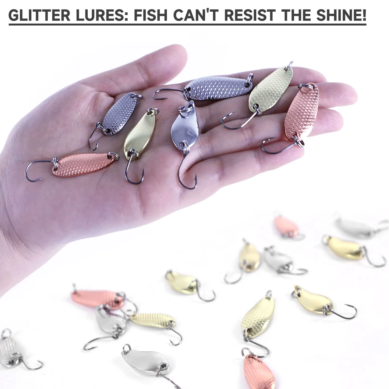 طُعم ملعقة صيد سمك السلمون المرقط المجاني، 2.5 جرام 3.5 جرام 5 جرام طعوم معدنية مختلطة خطاف واحد، ملعقة صب طعوم صلبة لجثم الجهير