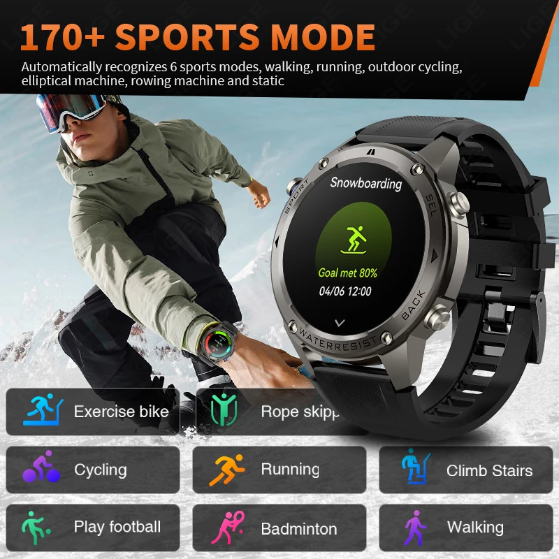 2026 New Ultra Military Grade GPS Smart Watch Men 5ATM Waterproof Compass Altimeter Barometric AMOLED HD Call Sports Smartwatch view 3