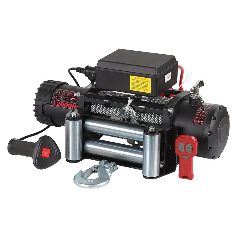 12000LBS electric winch12v for auto 4wd lifting  truck steel cable electric pick up winch fast speed 4x4 electric winch for car