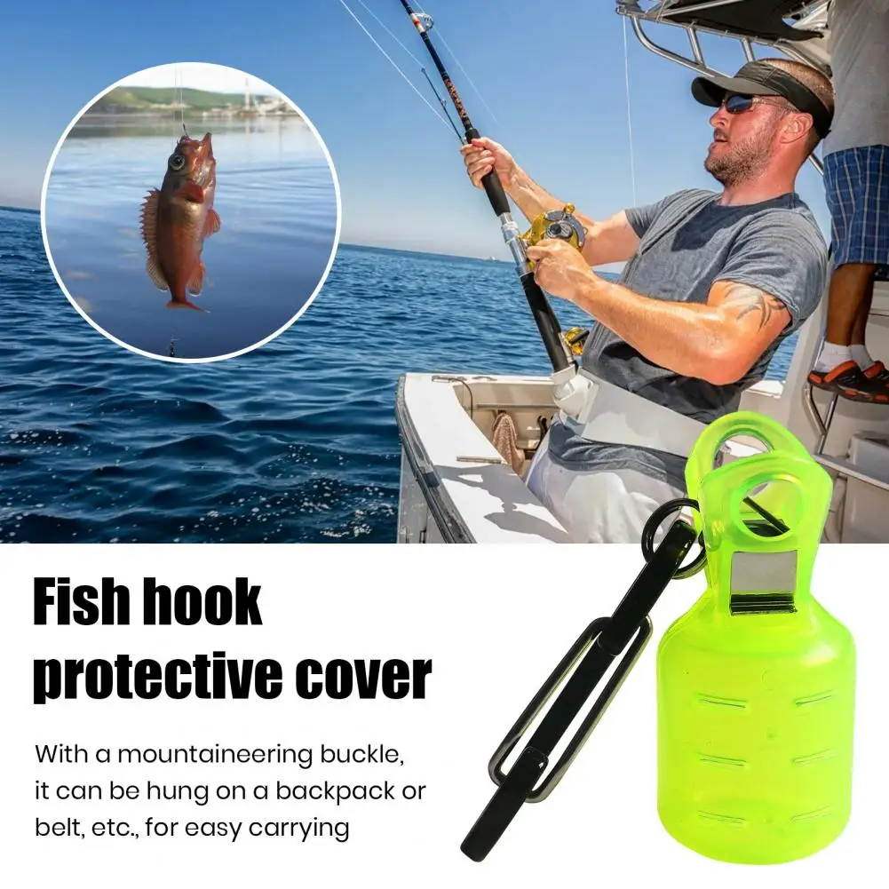 Fishing Lure Hook Protective Cover with Carabiner Fish Hook Bonnet Squid Jig Clip Protector Case Outdoor Fishing Accessories