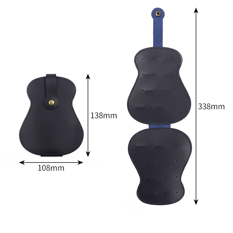 Vintage PU Leather Guitar Paddle Storage Bag - Large capacity, versatile, perfect for Yukrili and other instruments 1PC