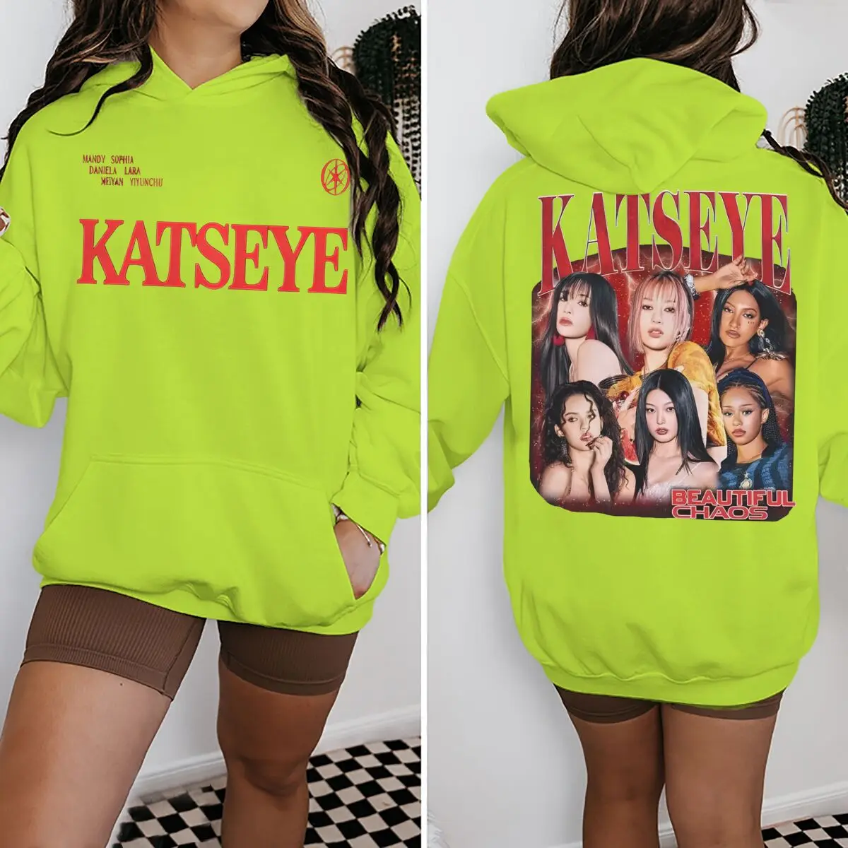 Vintage Katseye Pop Music Fan Lover Graphic Hoodie Women Men Fashion Long Sleeve Fleece Tracksuit Unisex Katseye Hoodies Gifts