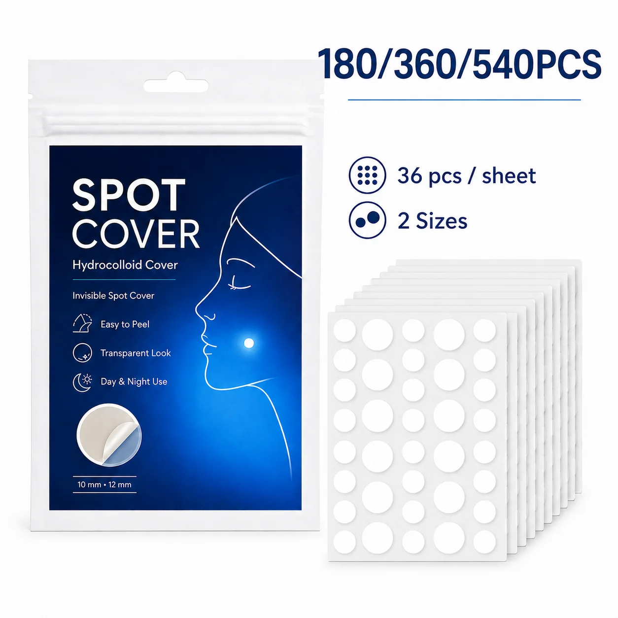 180/360/540pcs Spot Patch, contains high-quality tea tree oil ingredients, gentle, non-irritating, comfortable patch