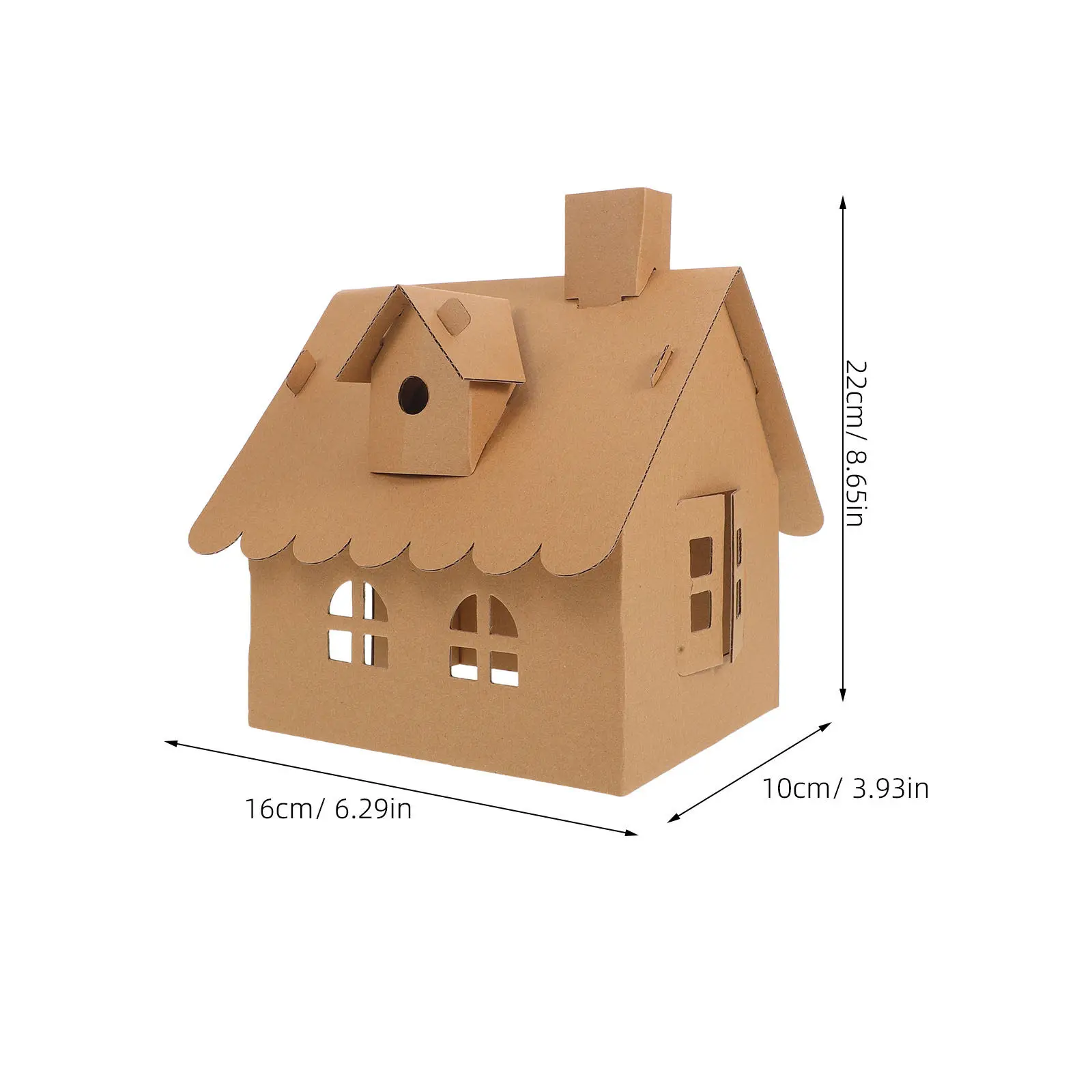 Kit de maison en carton pour enfants, 6 pièces, maison de jeu créative à colorier, artisanat miniature, kits de construction de modèles éducatifs et amusants
