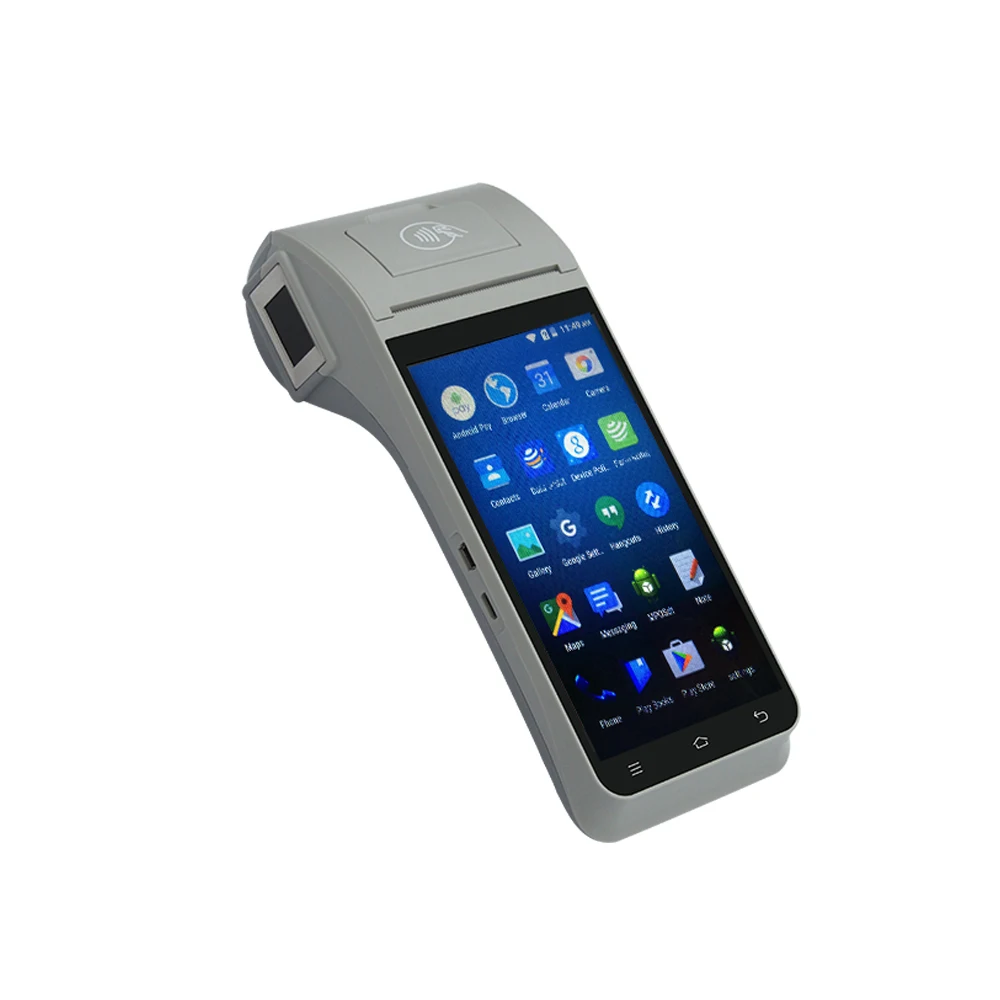 FBI STQC Certified Fingerprint POS ZCS Z91 All In One Android POS Machine With Printer NFC Fingerprint Scanner For Bus Ticketing