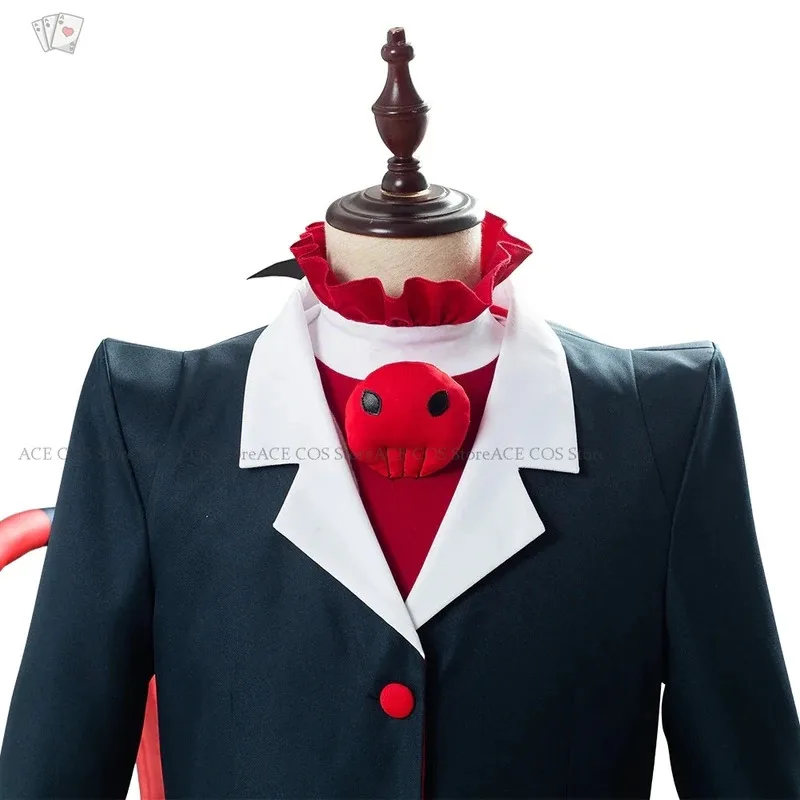 qq78Request7Anime Hazbin Lucifer Hotel Charlie Morningstar Costume Vaggie Blitzo AD Angel Dust Cosplay Clothes Halloween Party S