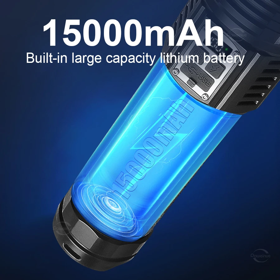 1000000LM Ultra Powerful LED Flashlight 1500W High Power Rechargeable Tactical Torch Emergency Camping Hand Lantern Spotlights