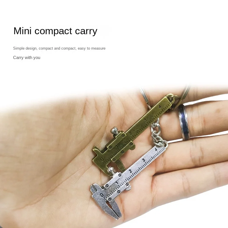 1 neuer modischer Mini-Messschieber für Autoschlüssel, tragbar, 0–40 mm, Schlüsselanhänger-Messwerkzeug, Auto-Schlüsselanhänger, Ring-Messschieber – Detail 6