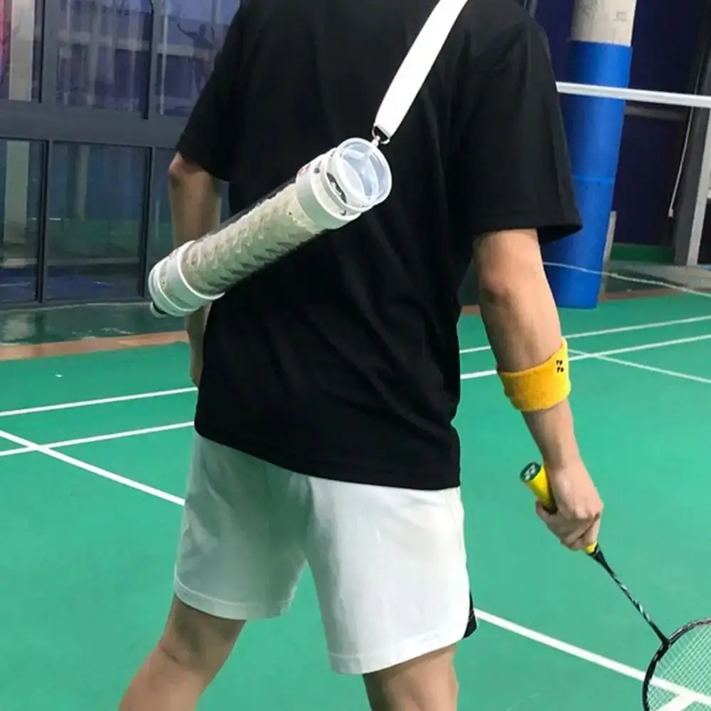 

Magnetic Shuttlecocks Storage Tube Transparent Barrel Badminton Cylinder Shoulder Strap Durable Badminton Balls Holder