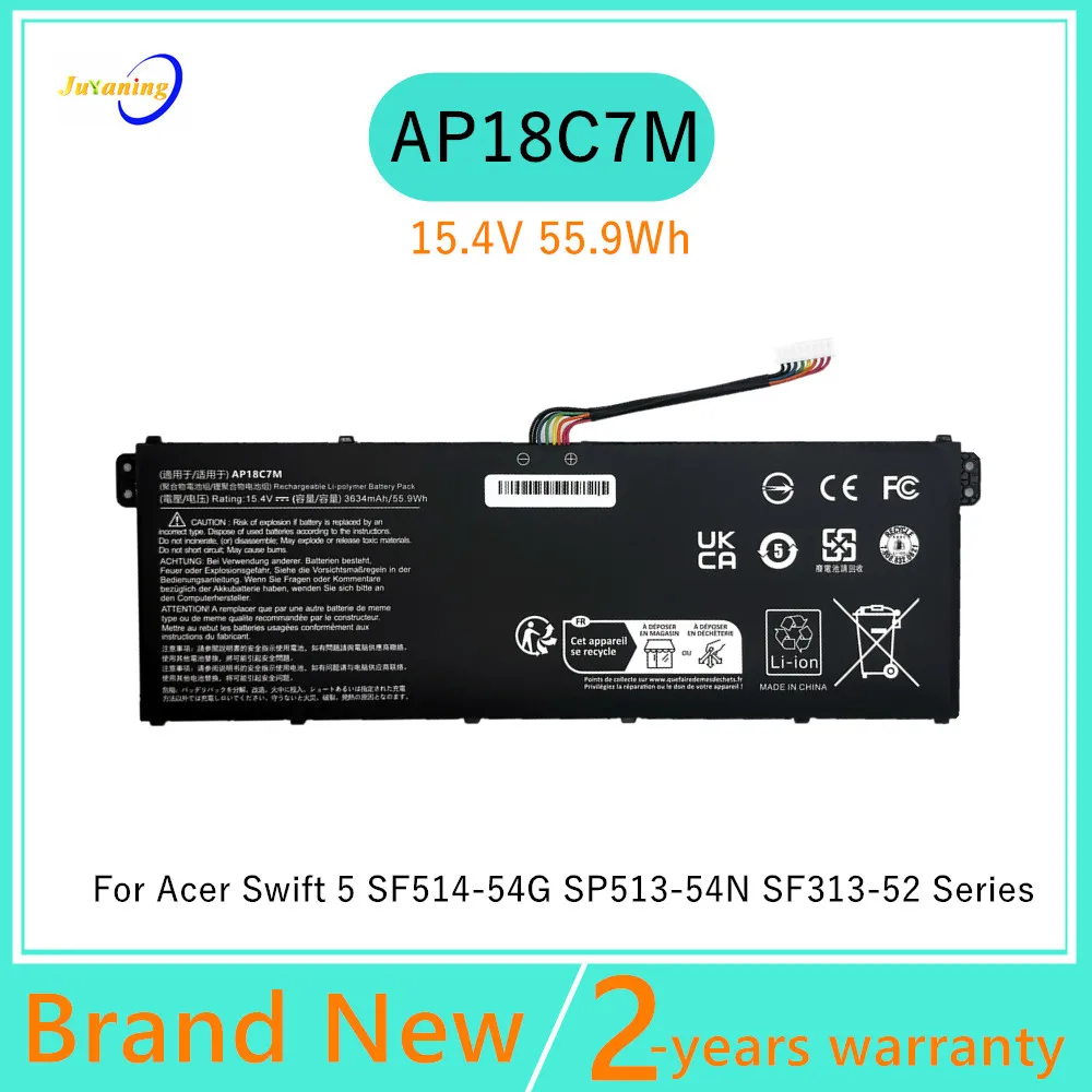 AP18C7M Laptop Battery For Acer Spin 5 SP513-54N Swift 3 SF313-52 SF313-52G SF313-52-58RR SF313-52-59BE 5 Pro SF514-54GT