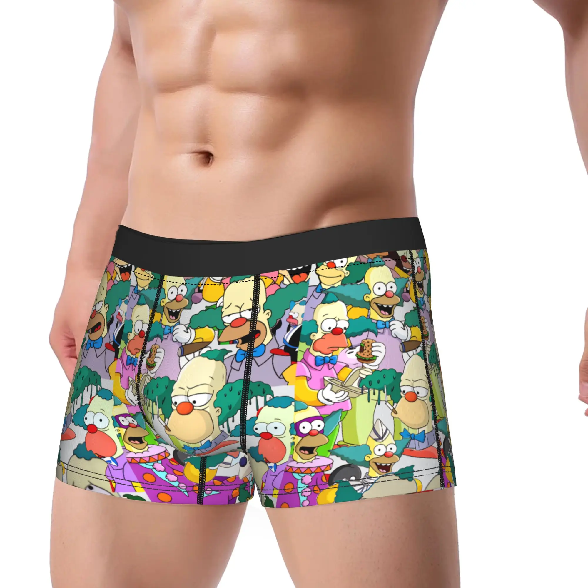 S-Simpsons Funny Clown Print Pattern Underwear  Printing Boxer Shorts Trenky Men Underpants Sexy Soft Boxer Brief Gift
