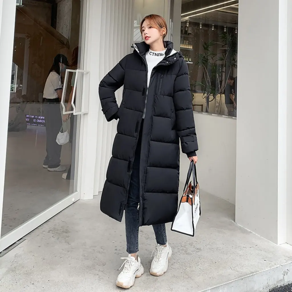 

Winter Women's Cotton-Padded Jacket Korean Style Mid-Length Knee-Length Tide Coat down Clothing
