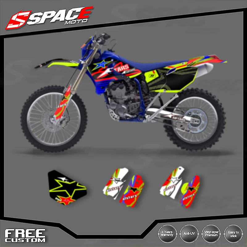 

SPACE пользовательская мотоциклетная графическая фоновая наклейка для YAMAHA WRF250 2003 2004 WRF450 2005 2006, наборы наклеек 001