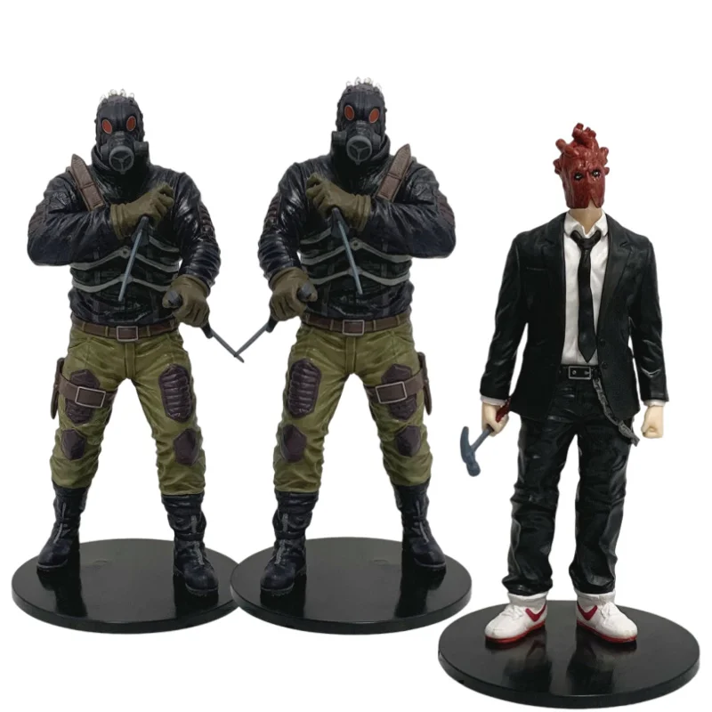 20cm Dorohedoro Anime Figur Kaiman Eidechsenkopf Gasmaske Actionfiguren PVC Desktop-Ornament Modell Sammlerstücke Geschenke