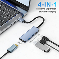 4 in 1 USB C HUB Type C 4K@30Hz HDMI-Compatible USB 3.0 PD100W Multiport Adapter Docking Station for Laptop Dell Nintendo Switch