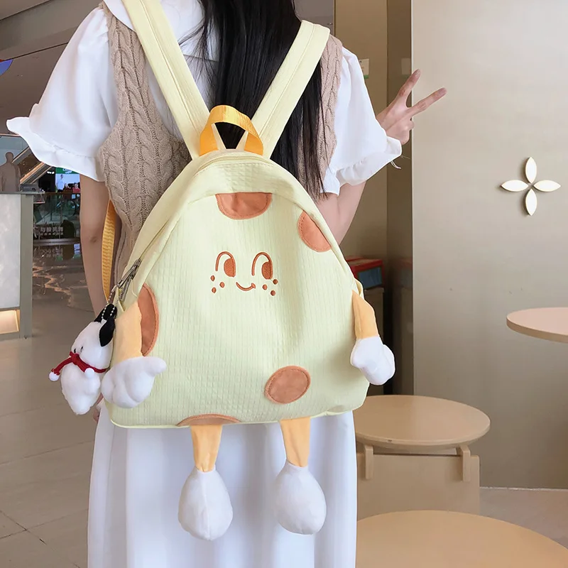 

Минималистичный противоугонный рюкзак с сыром для женщин, высококачественная парусиновая сумка для книг, мягкая стильная весенне-летняя сумка на плечо