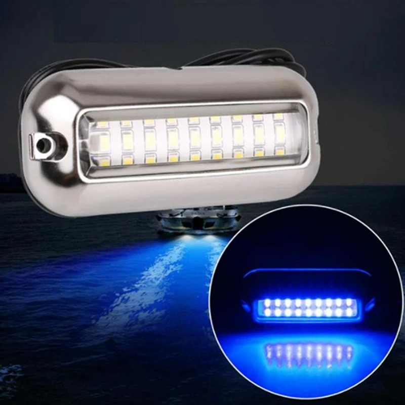 42 LED Yacht Lights Underwater Boat Transom Light Stainless Steel Pontoon Waterproof Lamp Marine Hardware Boat Yacht Taillights