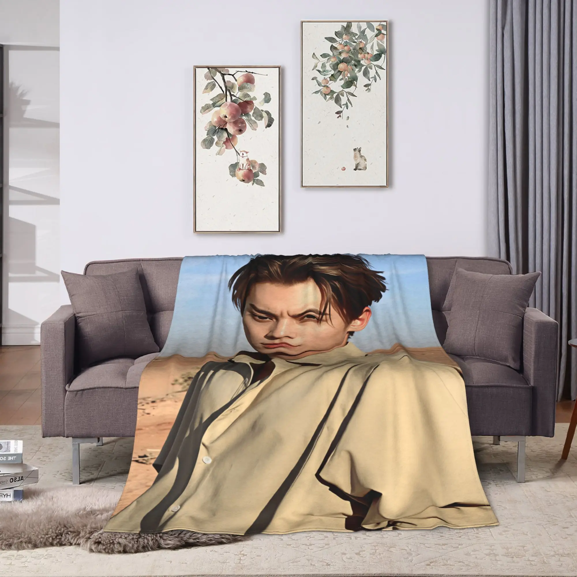Wang Hedi Dylan Wang Actor Super Soft Blanket For Outdoor  Graphic Throw Blanket Winter Camping Flannel Bedspread