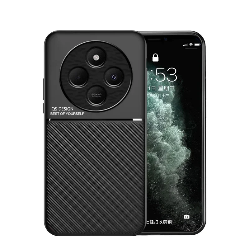 หรูหราหนังรูปแบบกรอบนุ่ม Funda ฝาครอบแม่เหล็กสําหรับ Xiaomi Poco C75 PocoC75 โทรศัพท์กรณี Capa