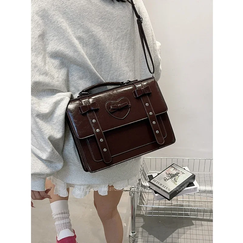 Japanese College Style JK Lolita Bag Female 2024 New Wave Summer Retro Backpack Large Capacity Commuter Postman Bags