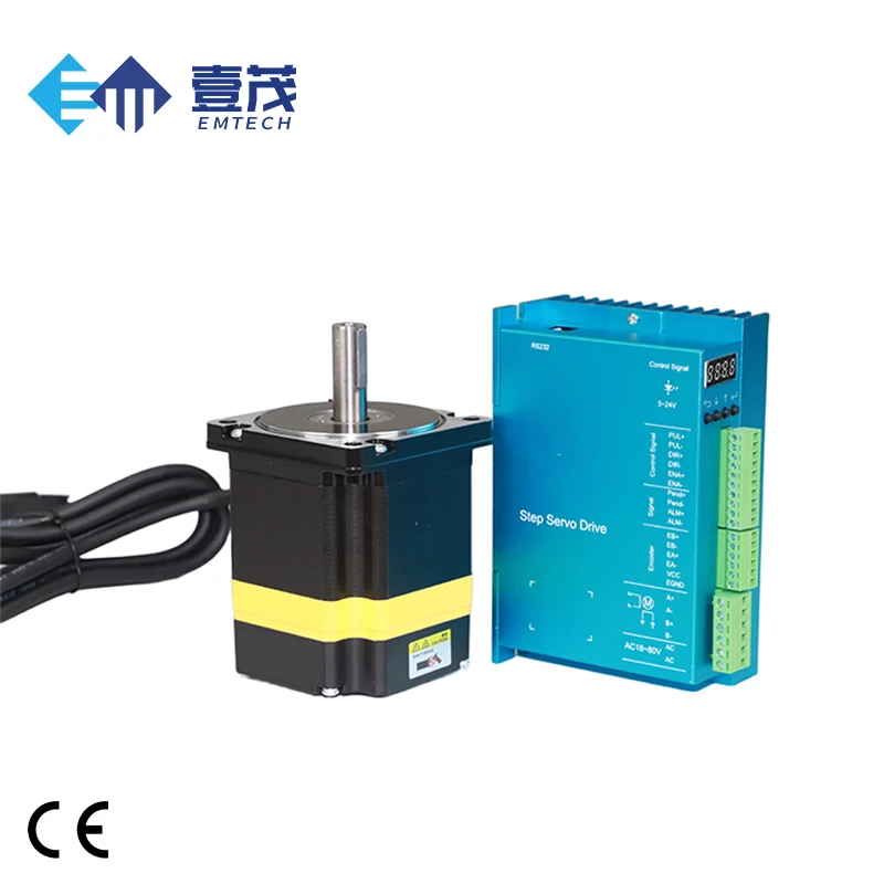 NEMA 34 Closed Loop Hybrid Stepper Motor DC 60V 5N.m Holding Torque 2.8kg Reliable Positioning Encoder Feedback ROHS