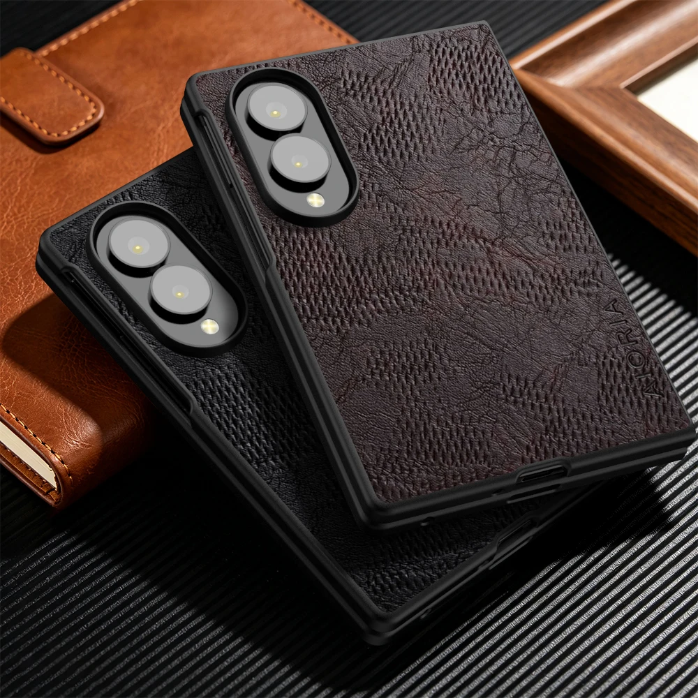 Case for Samsung Galaxy Z Fold 8 Luxury Cracked Faux leather Phone cover funda for Samsung Z Fold8 case capa